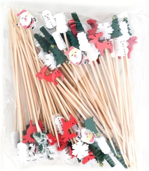 Colorful Christmas Cocktail Picks - Festive Xmas Decor!
