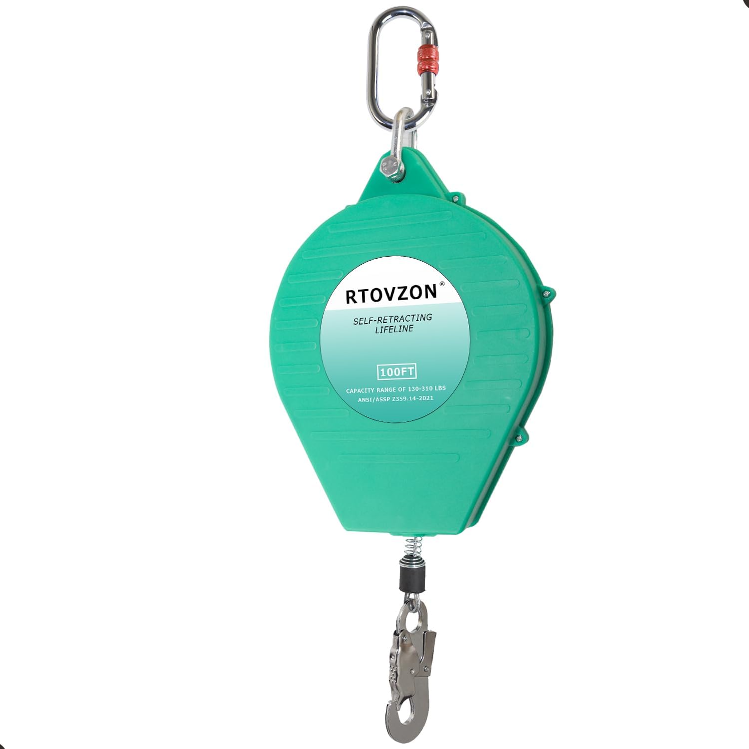 100FT Self Retracting Lifeline for Fall Protection Safety Use