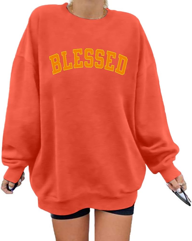 Blessed Oversized Sweatshirt: Christian Fall Top