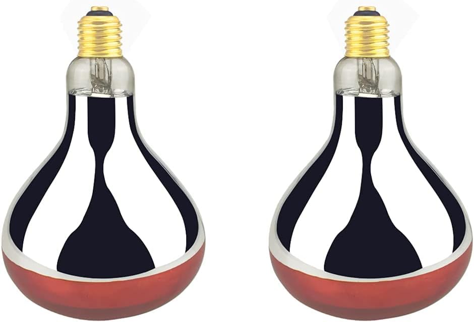 2 Pack 250W Red Infrared Heat Bulbs for Pets & Food