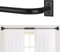 Black Wrap Around Curtain Rods 36 to 72 in - Heavy Duty Blackout