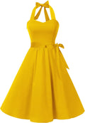 Vintage Polka Audrey Dress 1950s Halter Retro Cocktail Dress note