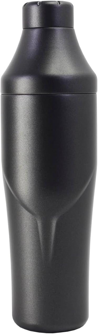 Lexenic Silvery Black Double Wall Cocktail Shaker for Perfect Drinks