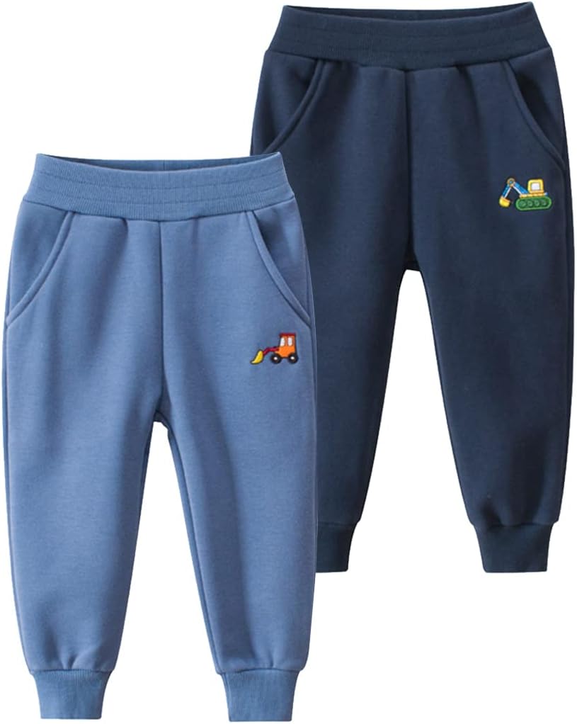 Toddler Boys Cotton Active Jogger Pants 3 Pack for Kids