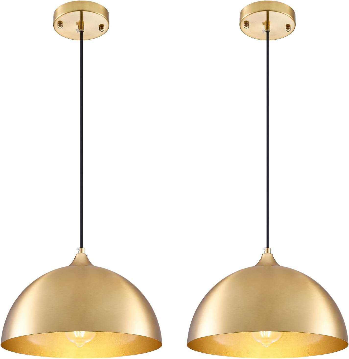Gold-Electroplated Industrial Pendant Light for Kitchen Island