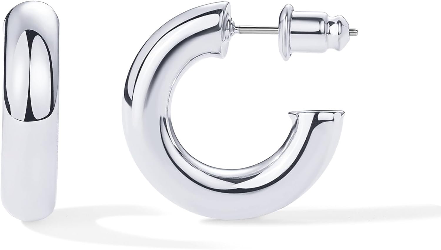 PAVOI 14K Gold Plated Chunky Open Hoops for Women - Trendy Style