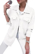PRETTYGARDEN Women's Quilted Lapel Coat - Lightweight Casual Outerwear
