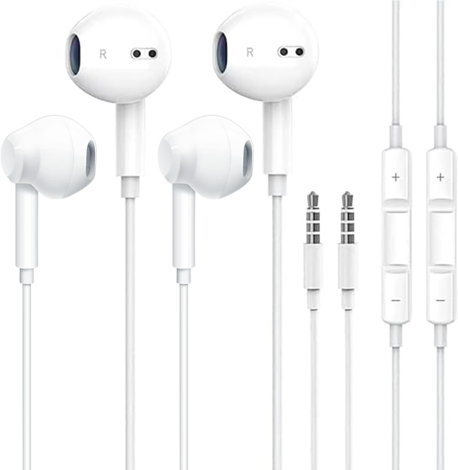 FOBSUNLAND 2 Pack Wired Earbuds with Mic, Volume Control - Universal Compatibility