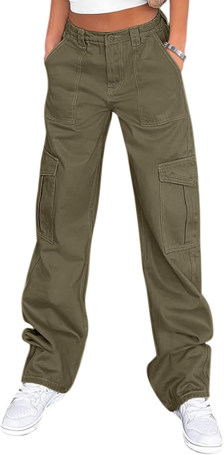 Lepunuo Cargo Pants for Women: Stylish High Waisted Baggy Fit