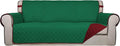 Reversible Quilted Sofa Cover Oversized Green/Red - Water Resistant