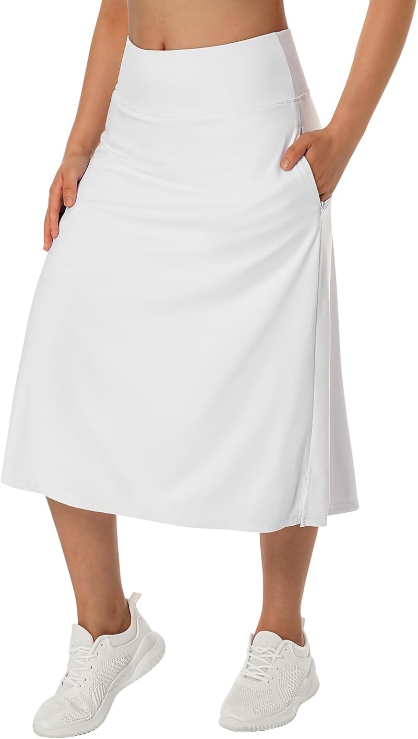 28 Inch Long Skorts for Women with Pockets and Comfort Fit