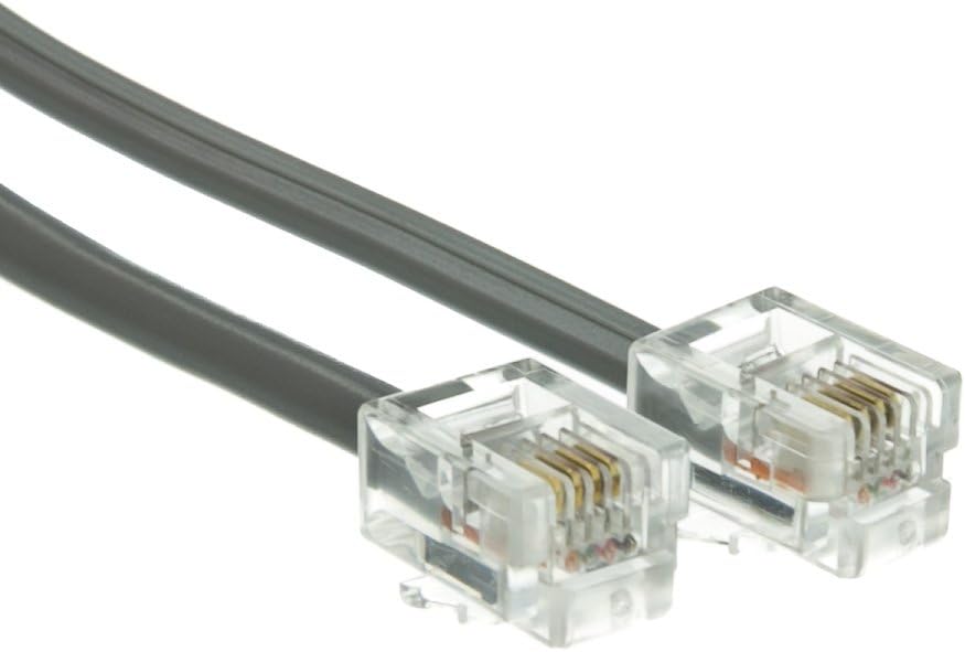 50ft RJ11 6P/4C Straight Telephone Cord for Modems and Faxes