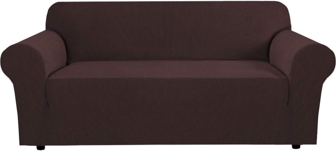 H.VERSAILTEX Stretch Couch Covers for 3 Cushion Sofa - Chocolate