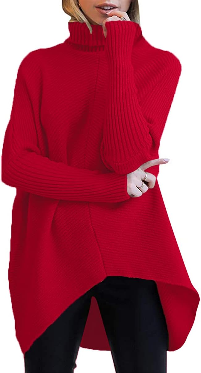 Oversized Turtleneck Batwing Sweater for Cozy Fall Outfits