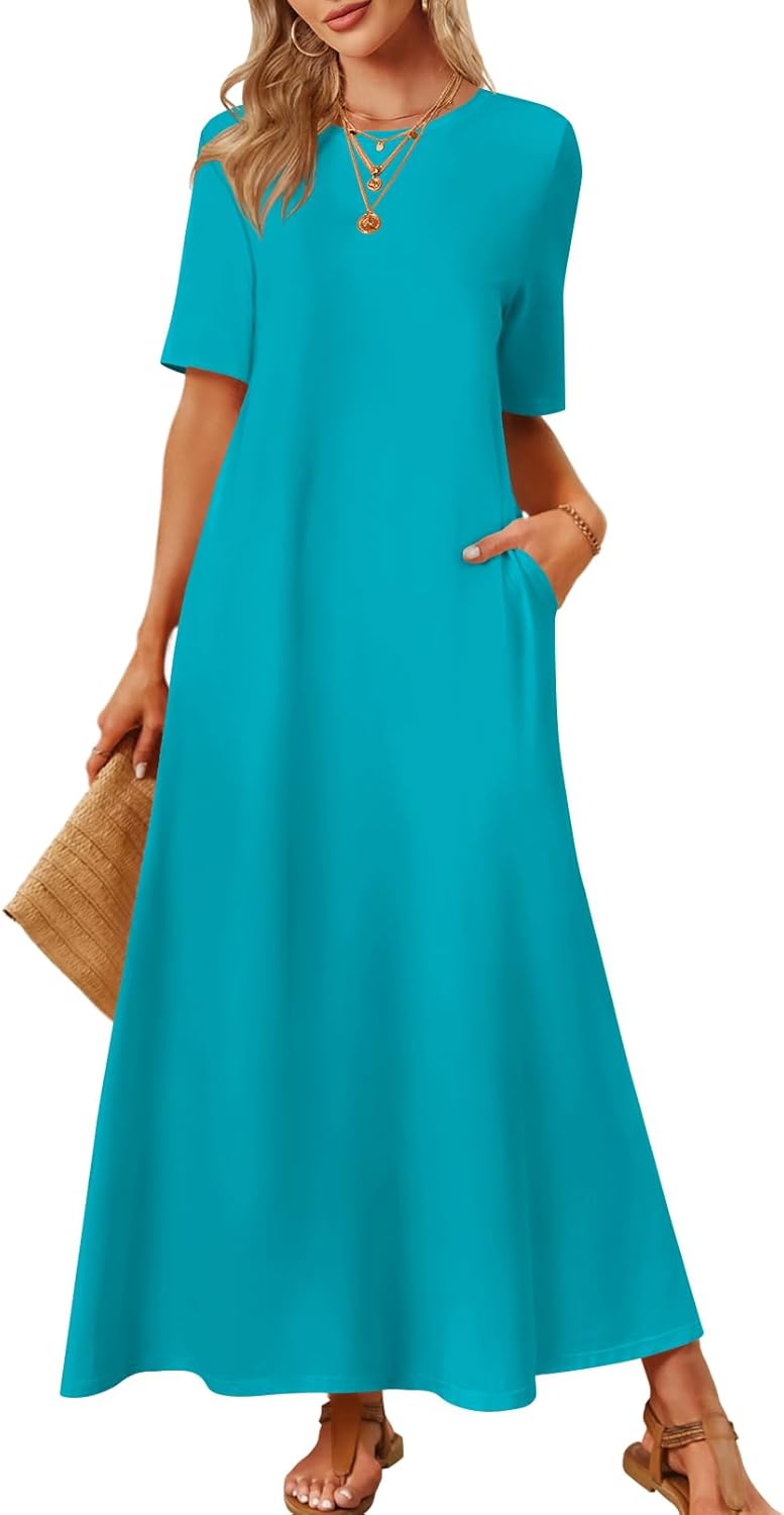 Stylish MEROKEETY Women's Casual Maxi Dress for Summer Fun