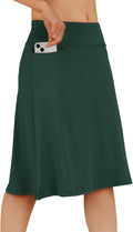 Women's Athletic Midi Skort Knee Length with Pockets - Comfortable