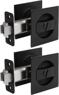 Matte Black Pocket Door Lock - Sleek Flush Sliding Handle