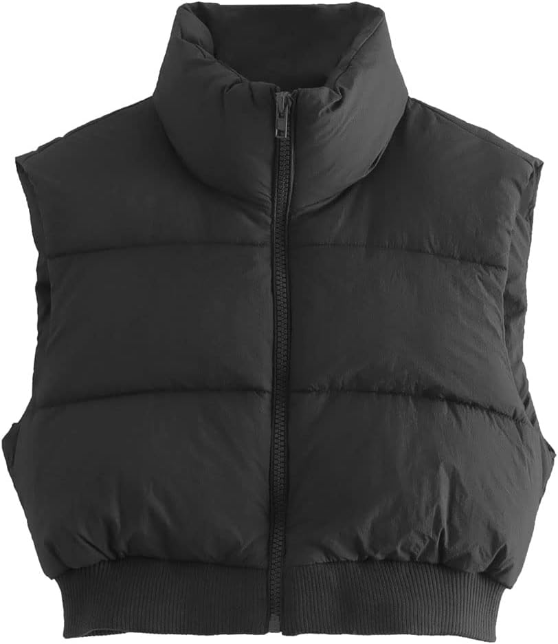 KEOMUD Women's Winter Crop Vest - Stylish Sleeveless Puffer