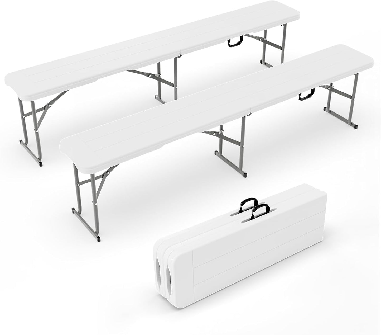 VINGLI 6 Feet Plastic Folding Bench for Indoor and Outdoor Use