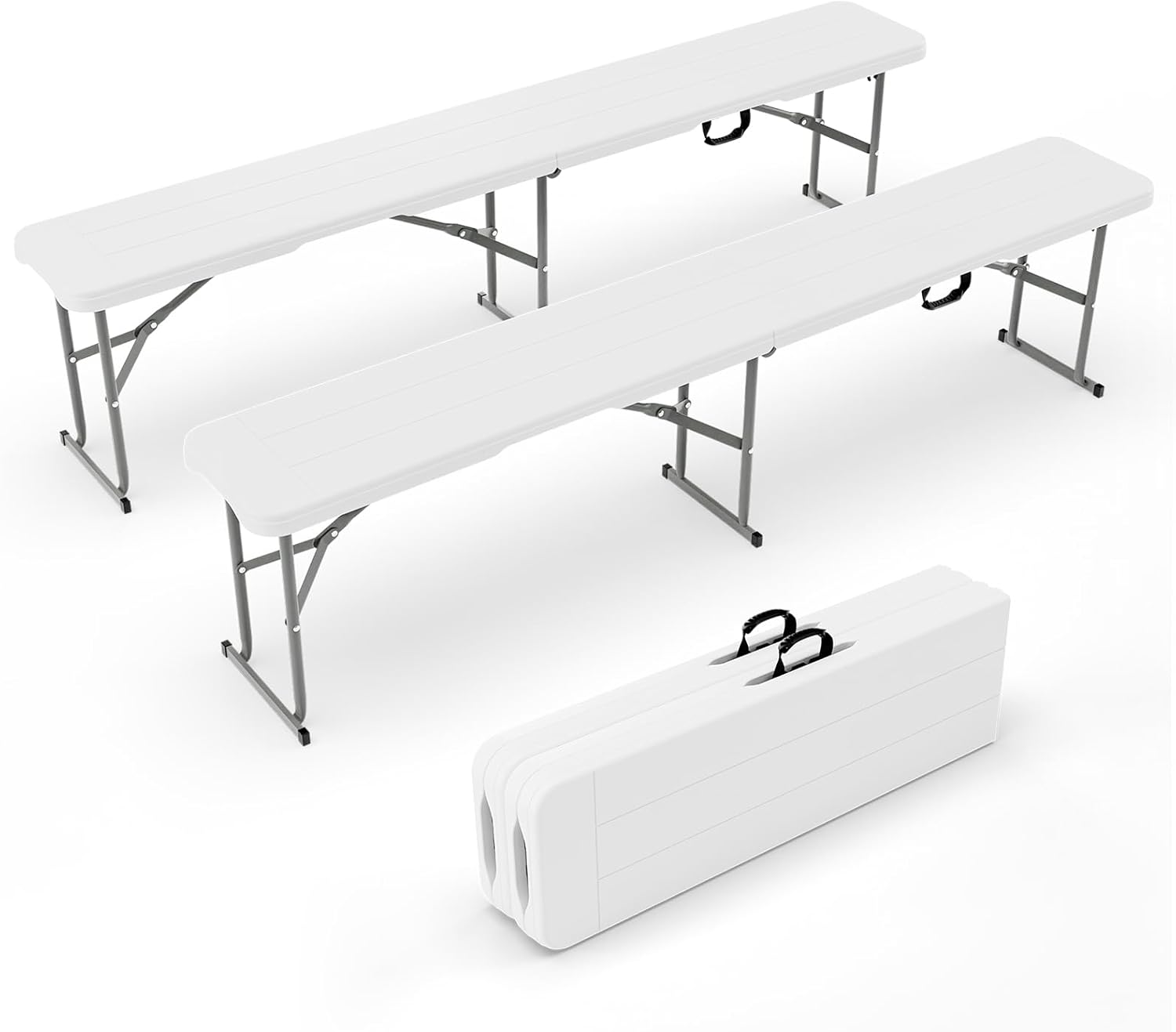VINGLI 6 Feet Plastic Folding Bench for Indoor and Outdoor Use