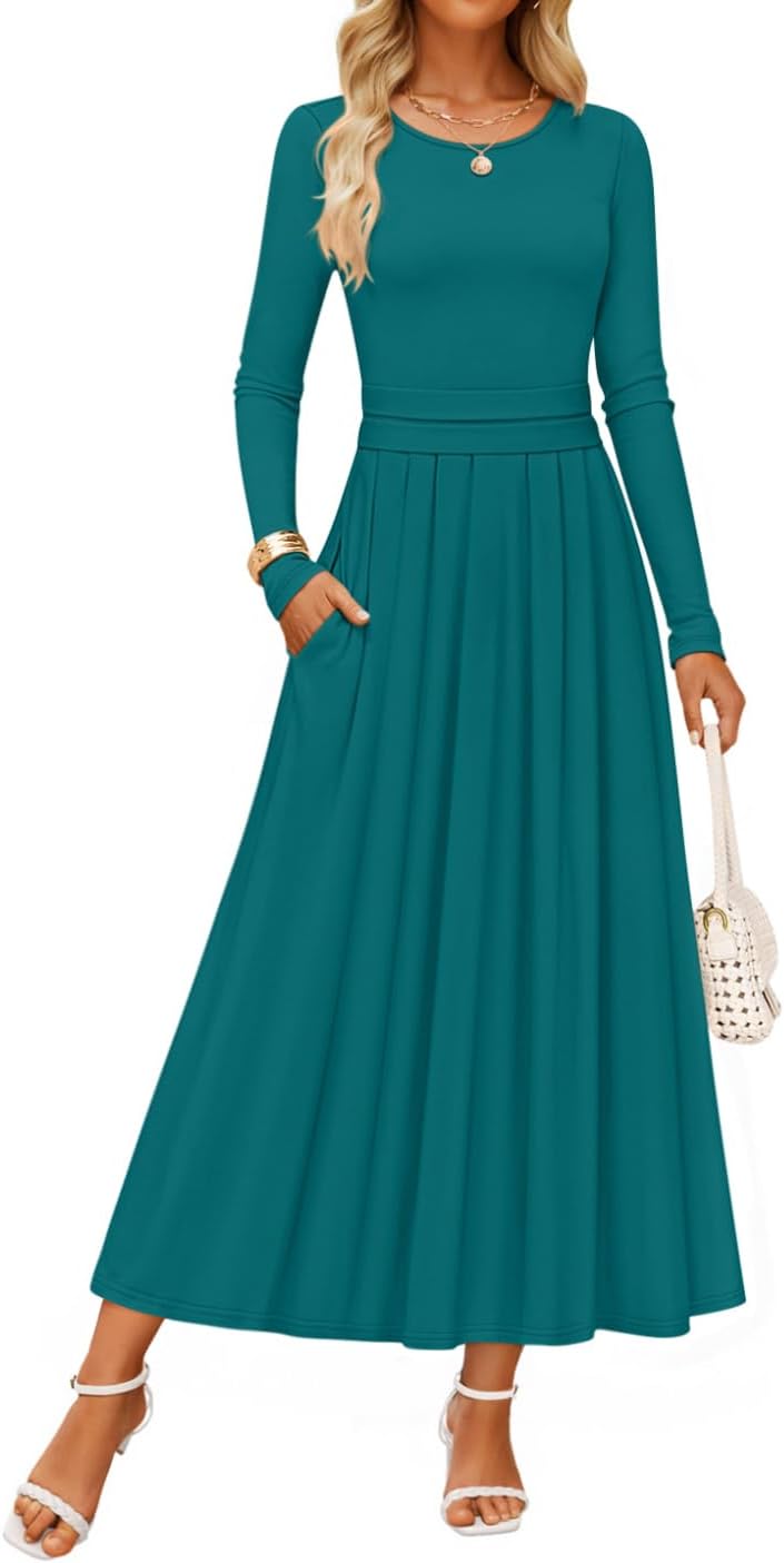Elegant Long Sleeve Maxi Dress for Women - Fall Fashion 2025