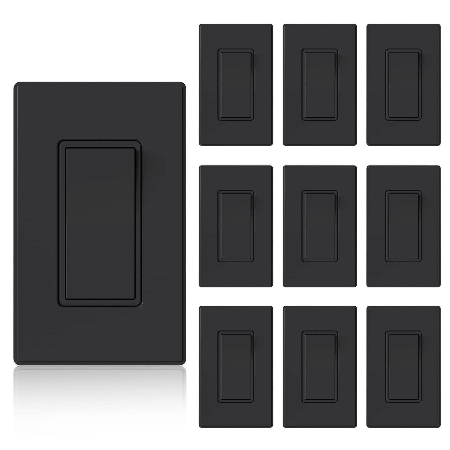 ELEGRP Matte Black 3 Way Decorative Light Switch for Home Use