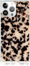 Square Protective Case for iPhone 15 Pro Max - Blonde Tortoise Shell