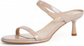 Modatope Two Strap Heeled Sandals Kitten Heel Rounded Toe - Versatile