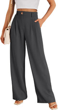 LILLUSORY Wide Leg Dress Pants High Waisted Trousers - Sleek Draped