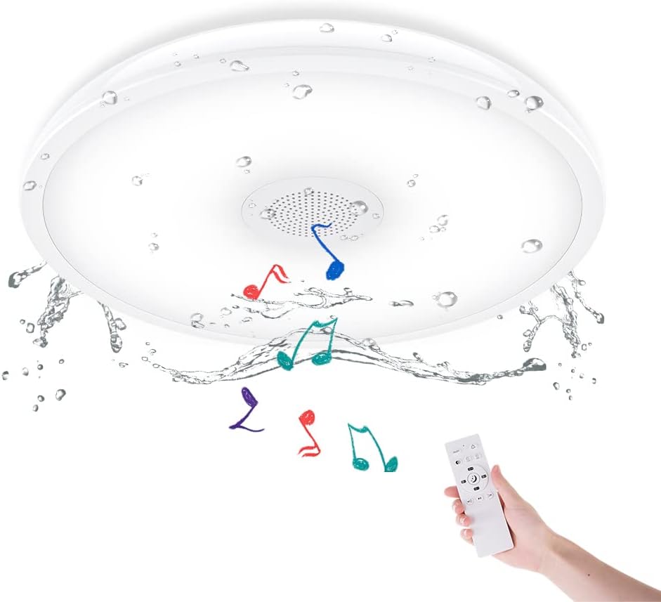 HOREVO Waterproof IP65 LED Music Ceiling Light Fixture Review