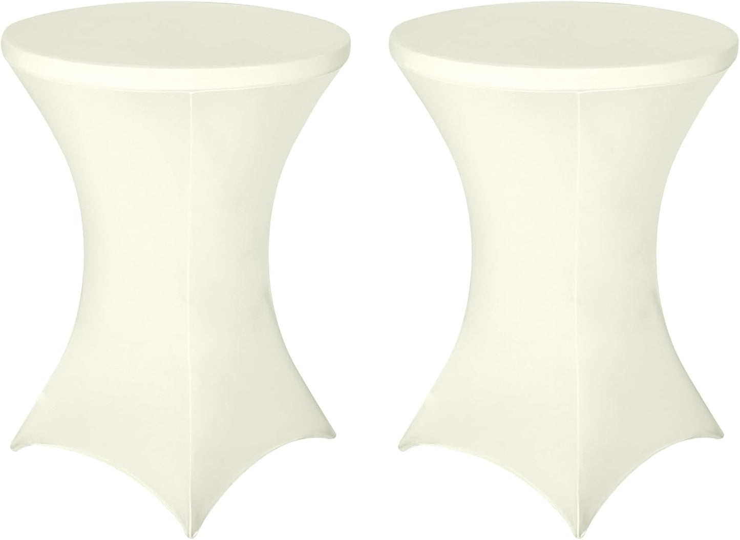 FestiCorp Spandex Cream Table Cover for Cocktail Tables