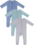 Baby Bamboo Pajamas 2-Pack Footed Rompers - Zip-Up Sleepers