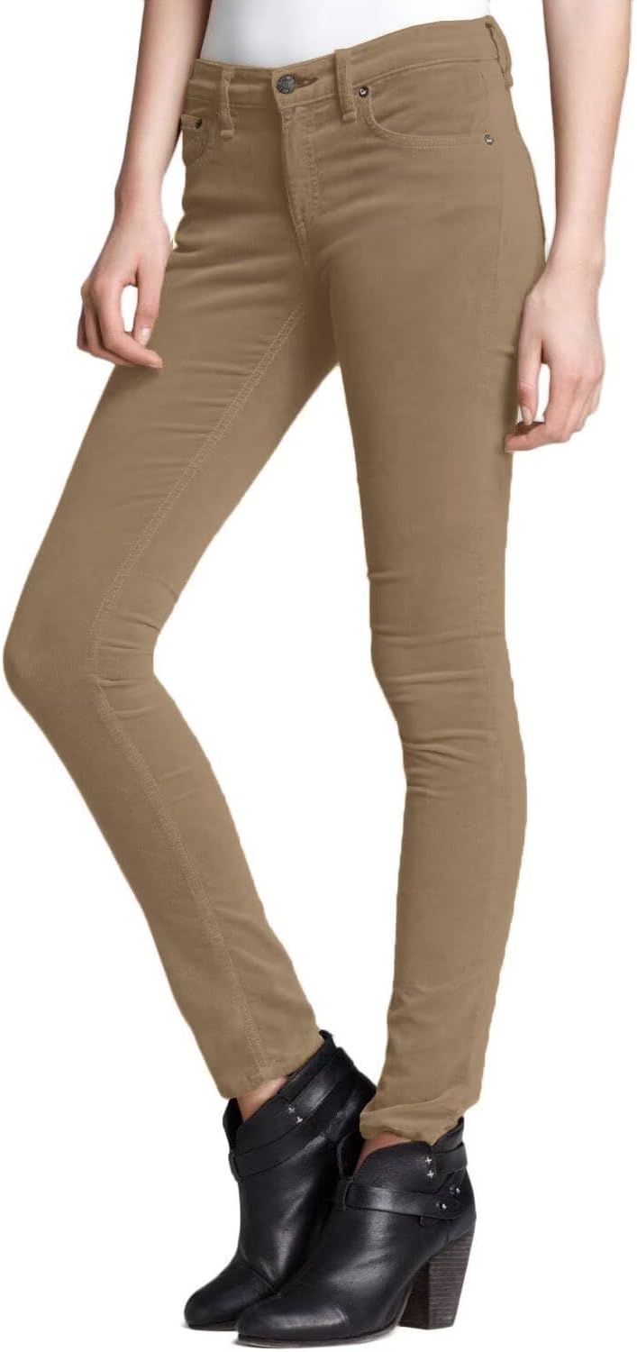 Super Comfy Stretch Women 5 Pockets Corduroy Skinny Pants