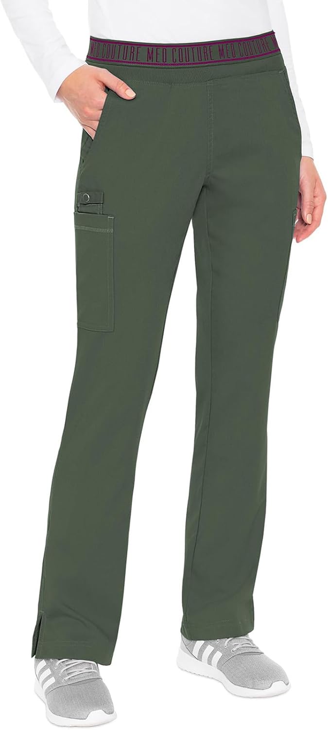 Med Couture Women's Yoga Scrub Pants with 7 Pockets for Comfort