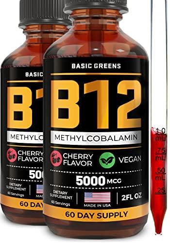 Vitamin B12 Sublingual Liquid Drops for Energy & Focus