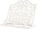 Cookbook Stand Heavy Duty Cast Iron Recipe Book Holder - Vintage White