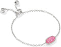 Elaina Adjustable Chain Bracelet for Women Gold-Plated Hot Pink Drusy