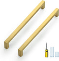 Gold Cabinet Pulls 9-1/4 in Brushed Brass - Kitchen Drawer Handles
