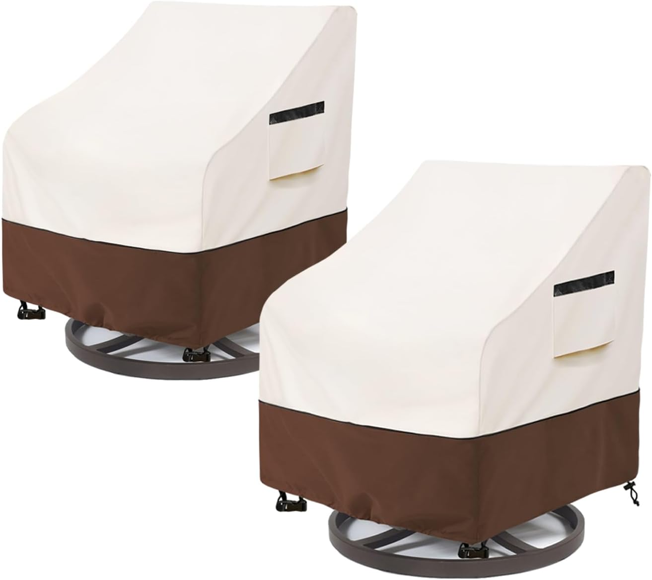 Waterproof Swivel Lounge Chair Covers - 2 Pack