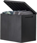 Keter City 30 Gallon Resin Outdoor Storage Box - Compact Patio