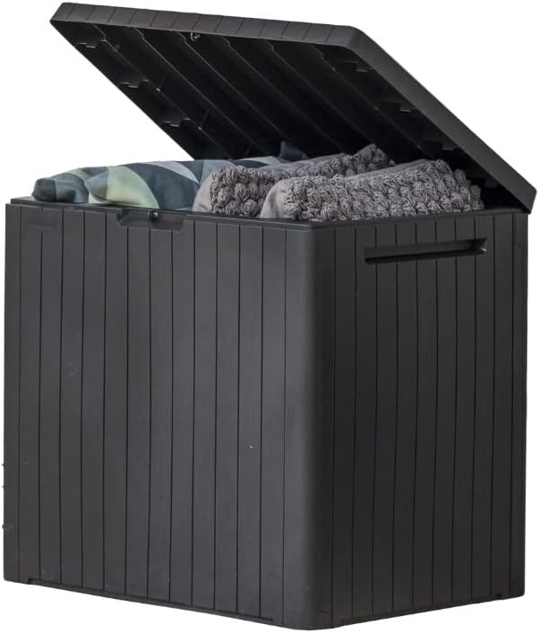 Keter City 30 Gallon Resin Outdoor Storage Box for Garden Use
