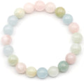 Natural Fluorite Beaded Stretchy Bracelet - Genuine Green (Style 6XMZ)