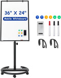 Mobile Whiteboard 36 x 24 Magnetic Portable White Board on Wheels