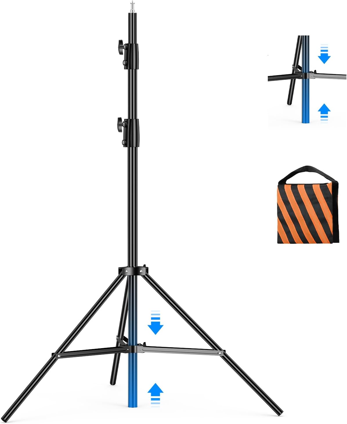 Heavy Duty Light Stand 9.8ft Adjustable for Photography Needs