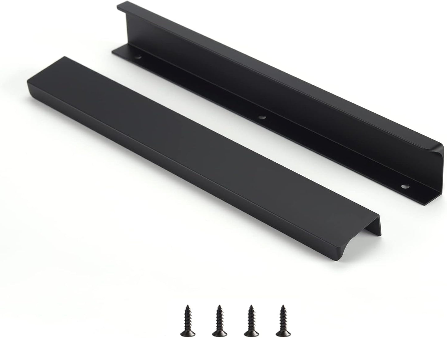 Satanga Edge Black Finger Pulls for Cabinets - Modern 10in Design