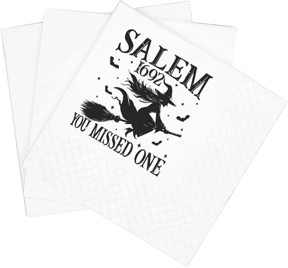 Salem 1692 Funny Cocktail Napkins - Set the Spooky Vibe!
