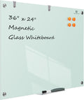 36 x 24 in Glass Dry-Erase Board - Frameless Magnetic Whiteboard