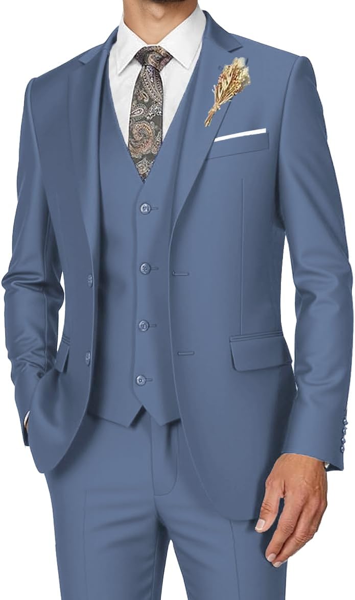 Men's Slim Fit 3 Piece Tuxedo Suit Set for Any Occasion