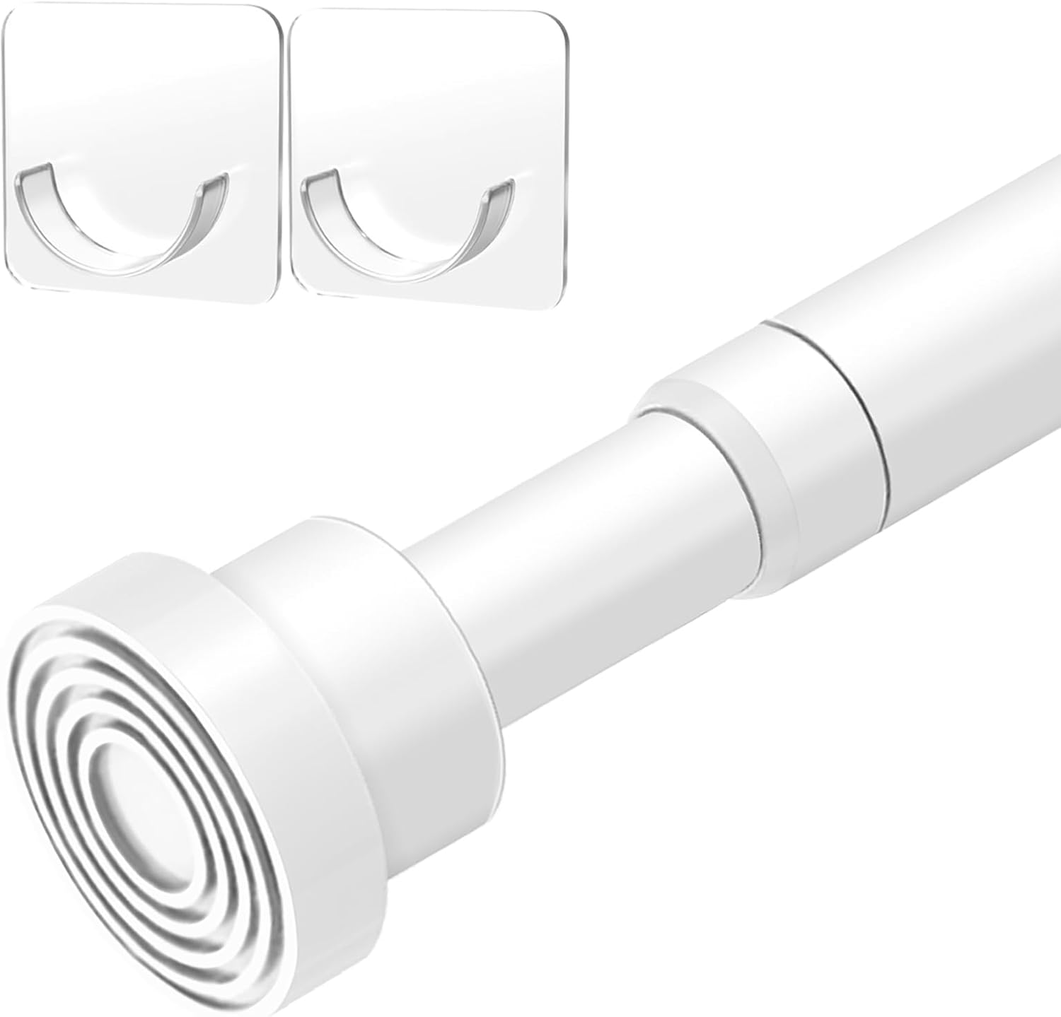 Adjustable White Tension Rod - No Drill, Easy Install!