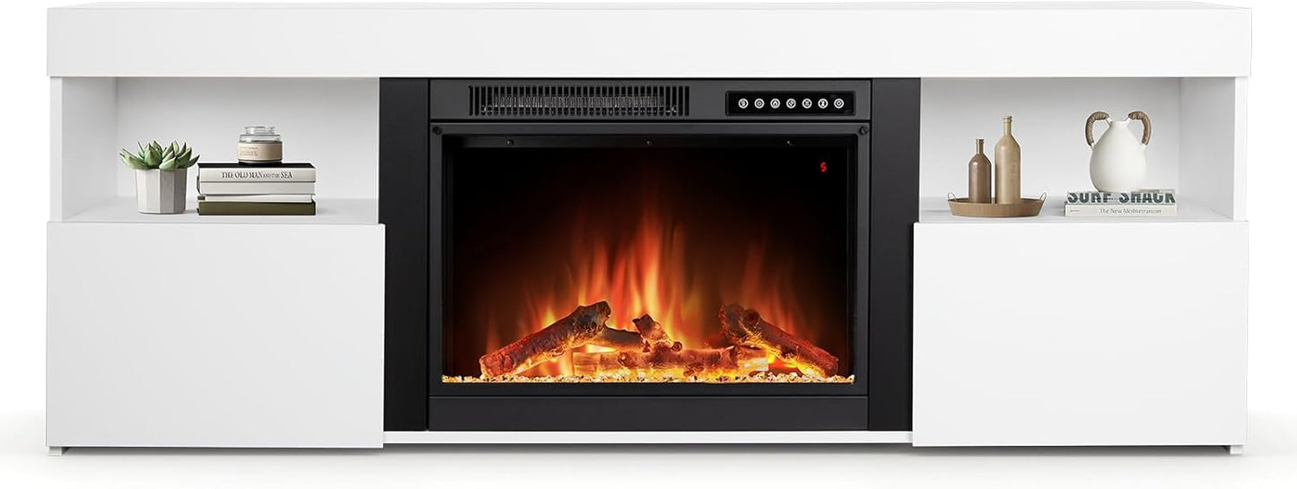 ZAFRO 60 Electric Fireplace: Stylish Warmth & Storage